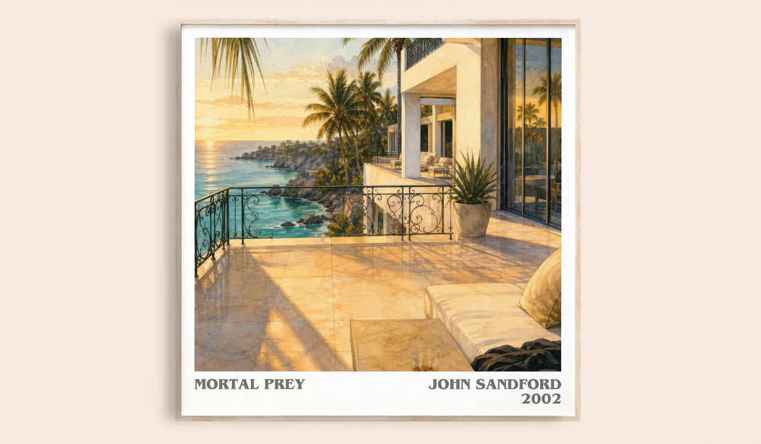Mortal Prey literary book poster by John Sandford – framed literary art print