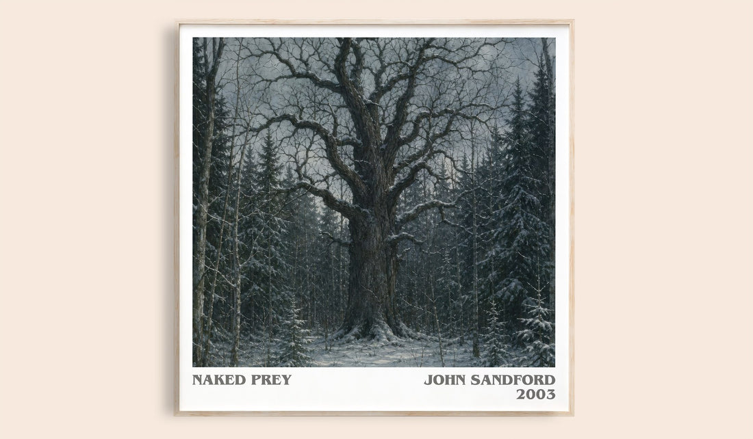 Naked Prey literary book poster by John Sandford – framed literary art print
