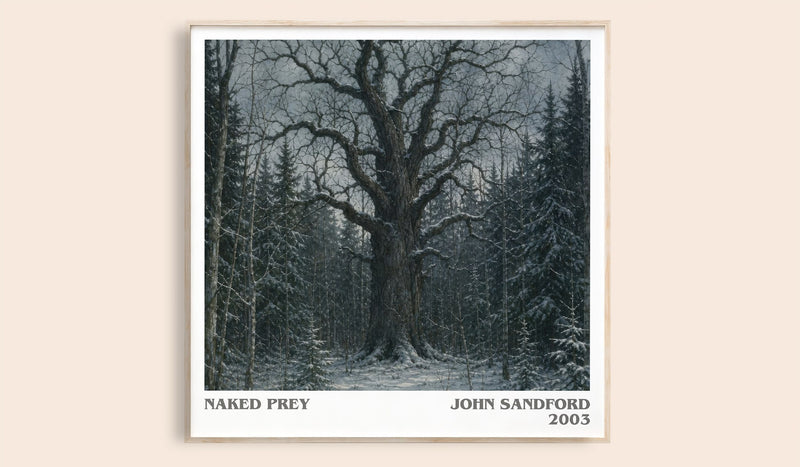 Naked Prey literary book poster by John Sandford – framed literary art print
