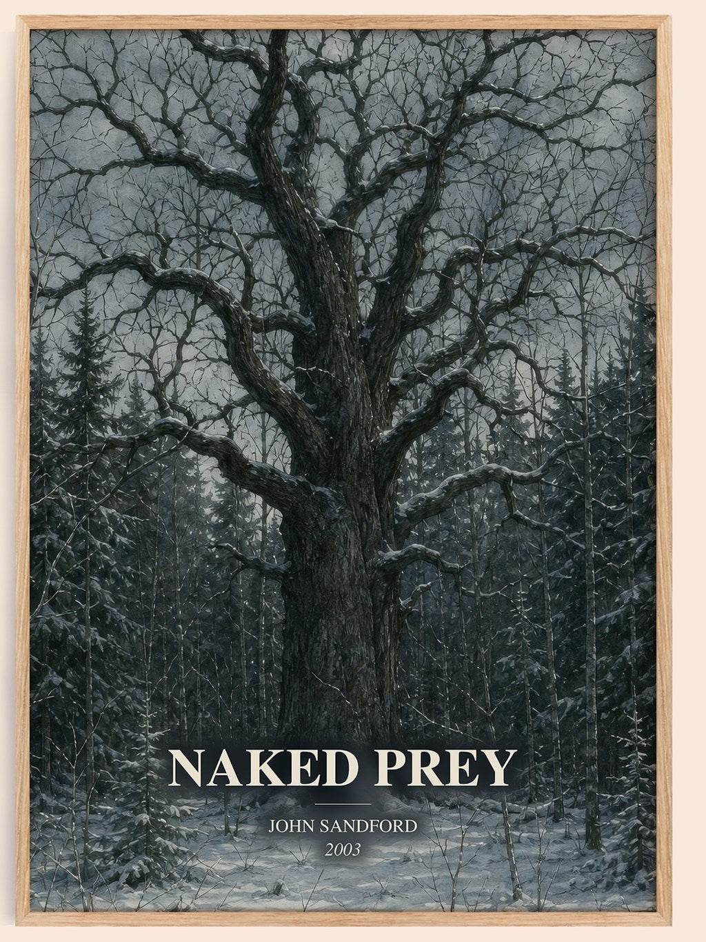 Naked Prey watercolour book poster by John Sandford – framed literary art print