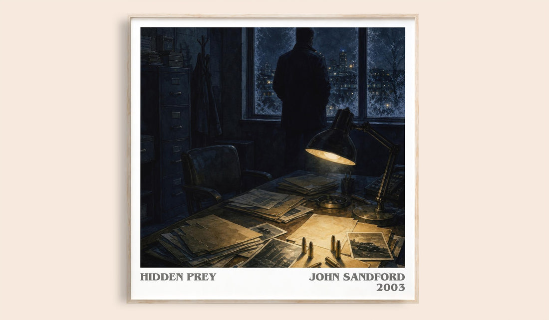 Hidden Prey literary book poster by John Sandford – framed literary art print