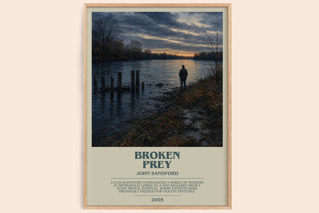 Broken Prey bookish book poster by John Sandford – framed literary art print