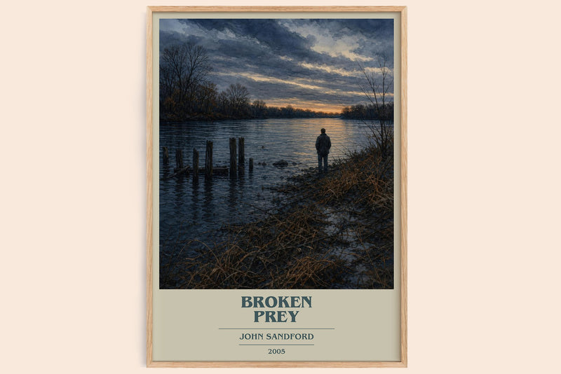 Broken Prey book cover book poster by John Sandford – framed literary art print