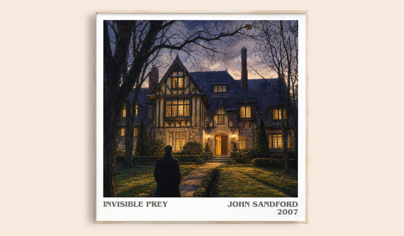 Invisible Prey literary book poster by John Sandford – framed literary art print
