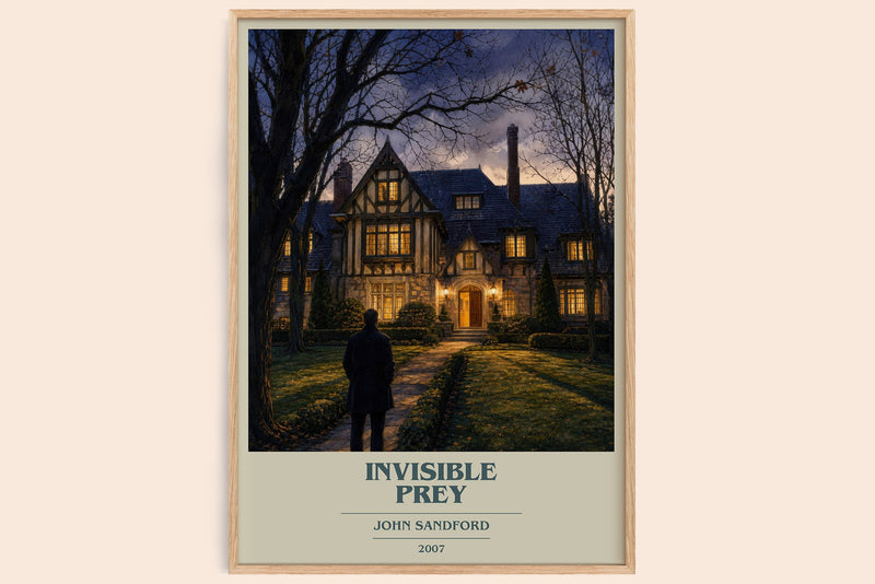 Invisible Prey book cover book poster by John Sandford – framed literary art print