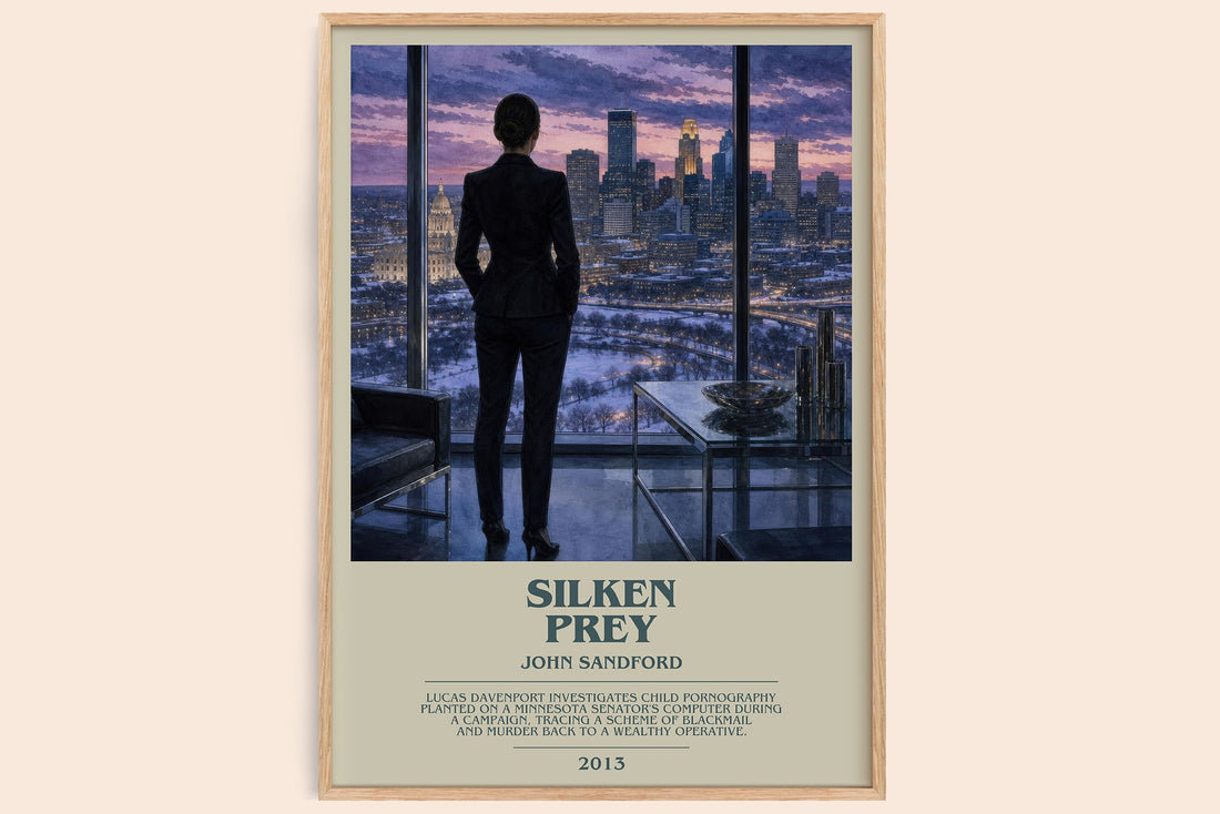 Silken Prey bookish book poster by John Sandford – framed literary art print