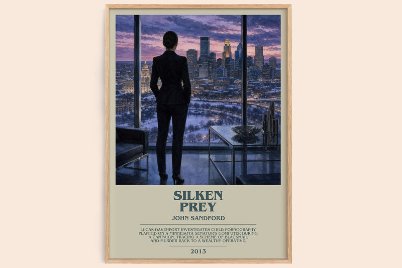 Silken Prey bookish book poster by John Sandford – framed literary art print