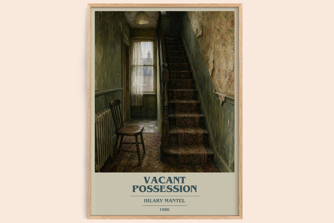 Vacant Possession book cover book poster by Hilary Mantel – framed literary art print