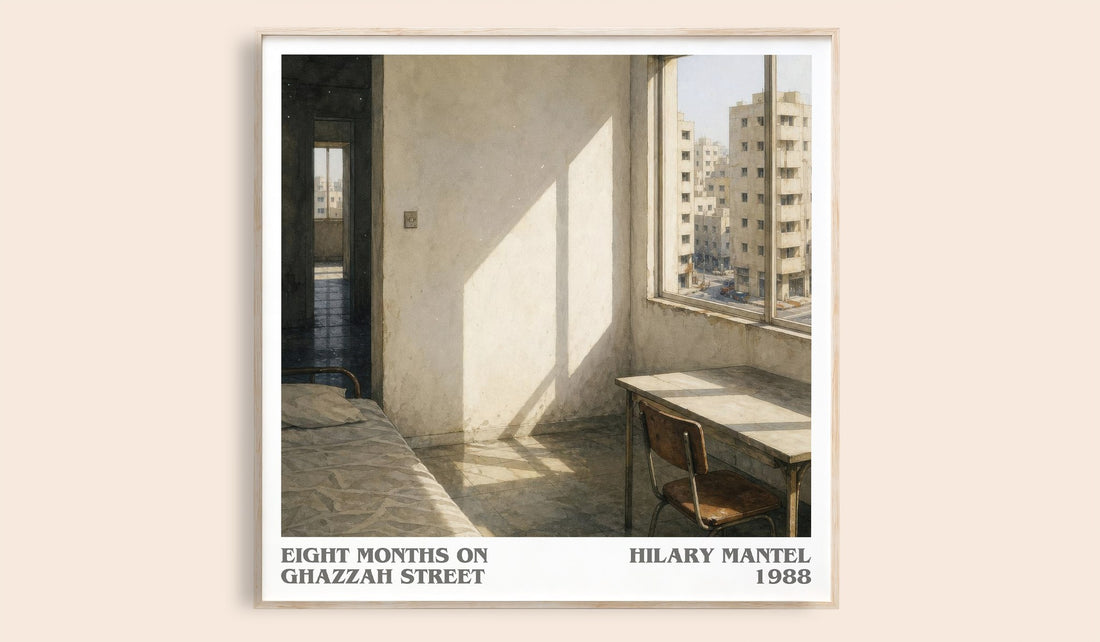 Eight Months on Ghazzah Street literary book poster by Hilary Mantel – framed literary art print