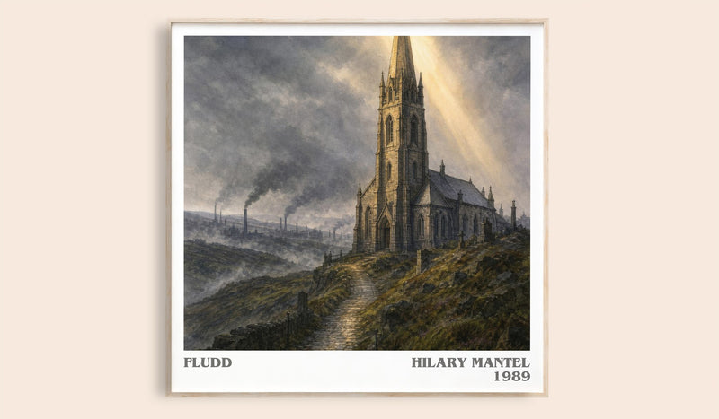 Fludd literary book poster by Hilary Mantel – framed literary art print