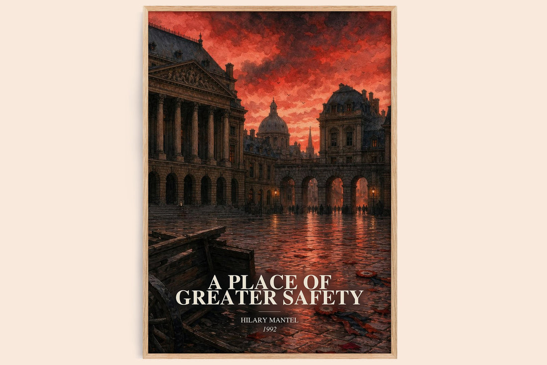 A Place of Greater Safety watercolour book poster by Hilary Mantel – framed literary art print