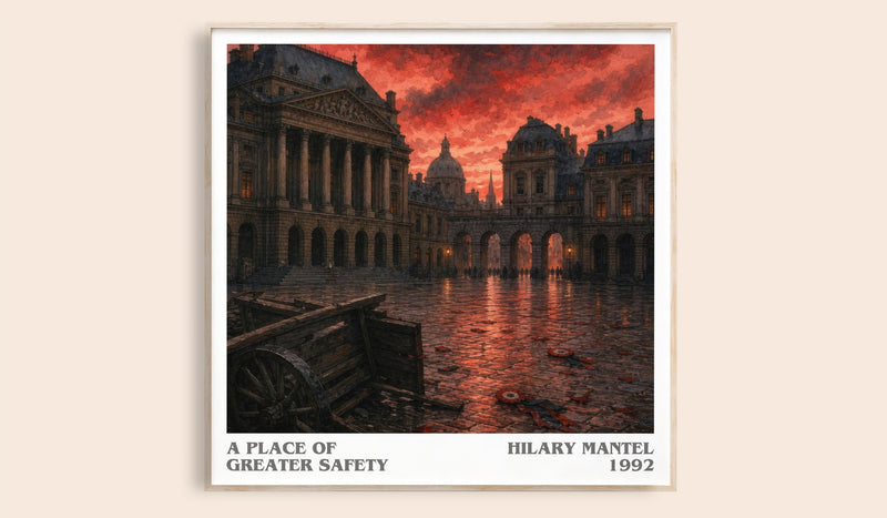 A Place of Greater Safety literary book poster by Hilary Mantel – framed literary art print
