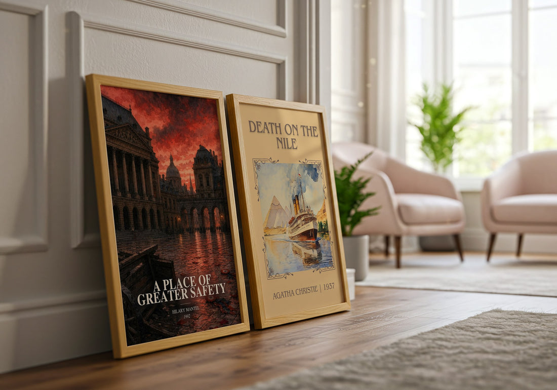 A Place of Greater Safety watercolour print framed by window – literary home decor