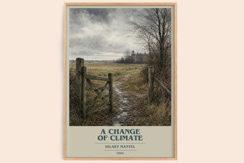 A Change of Climate book cover book poster by Hilary Mantel – framed literary art print