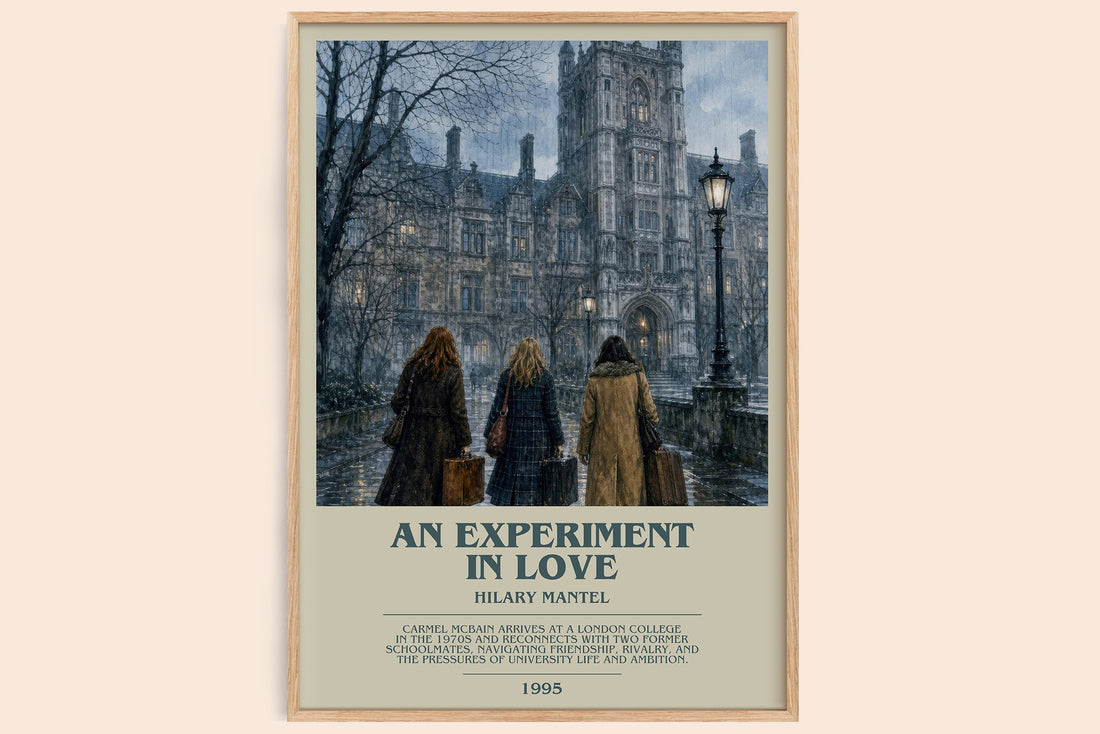 An Experiment in Love bookish book poster by Hilary Mantel – framed literary art print