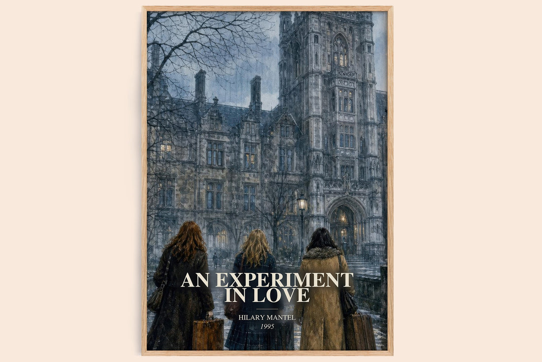 An Experiment in Love watercolour book poster by Hilary Mantel – framed literary art print