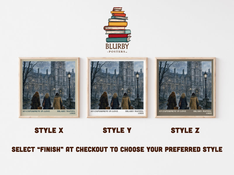 An Experiment in Love literary print in frame leaning in hallway – literary fiction wall art