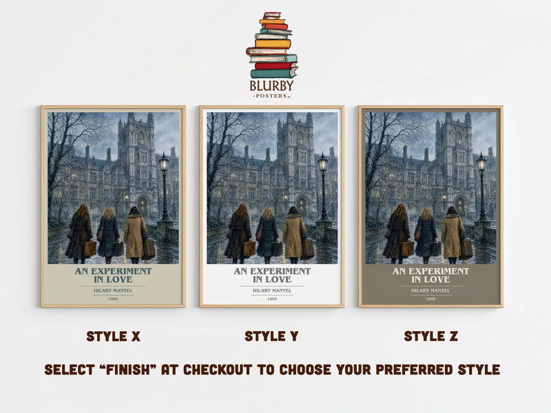 An Experiment in Love book cover print in frame leaning in hallway – literary fiction wall art