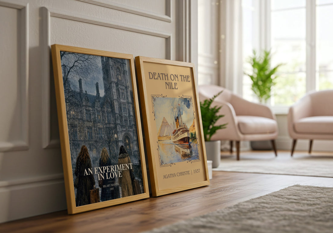 An Experiment in Love watercolour print framed by window – literary home decor