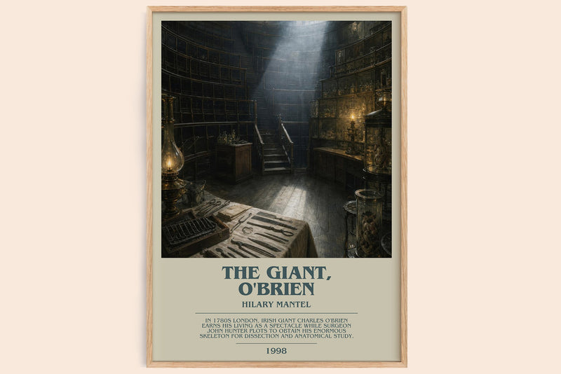 The Giant, O'Brien bookish book poster by Hilary Mantel – framed literary art print