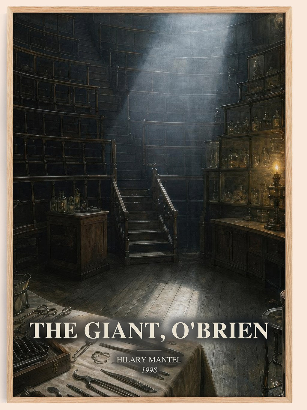 The Giant, O'Brien watercolour book poster by Hilary Mantel – framed literary art print