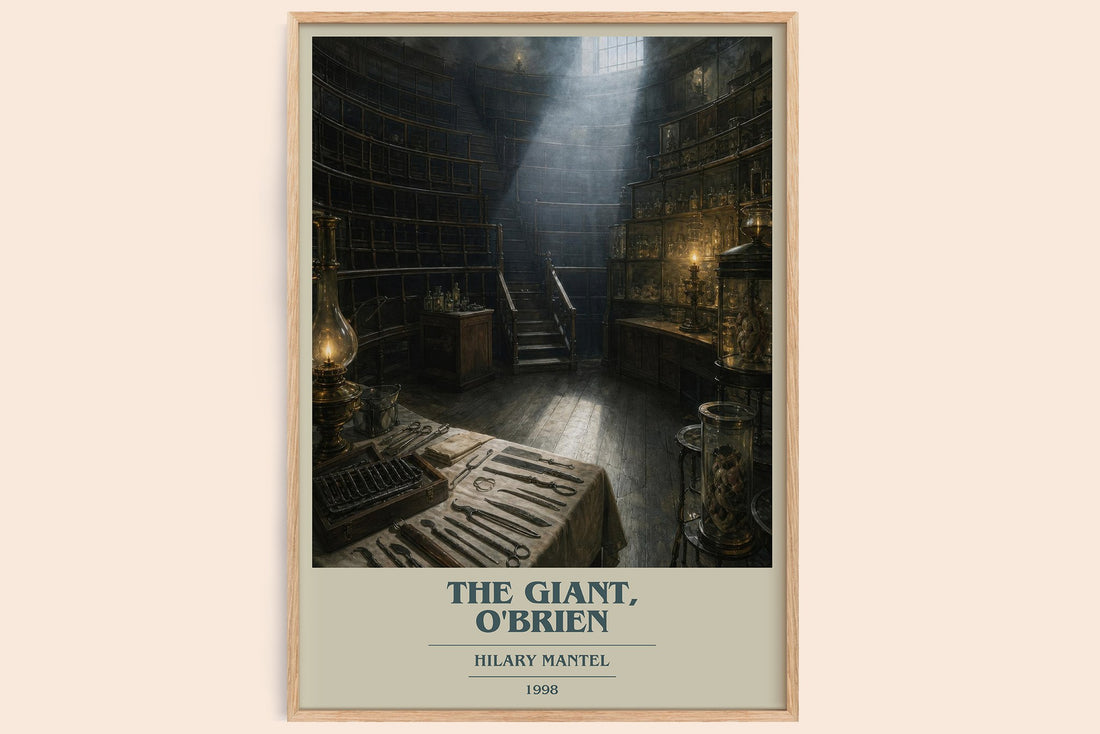 The Giant, O'Brien book cover book poster by Hilary Mantel – framed literary art print