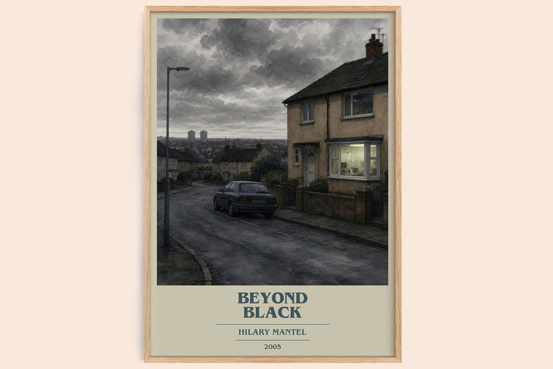 Beyond Black book cover book poster by Hilary Mantel – framed literary art print