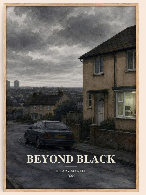 Beyond Black watercolour book poster by Hilary Mantel – framed literary art print