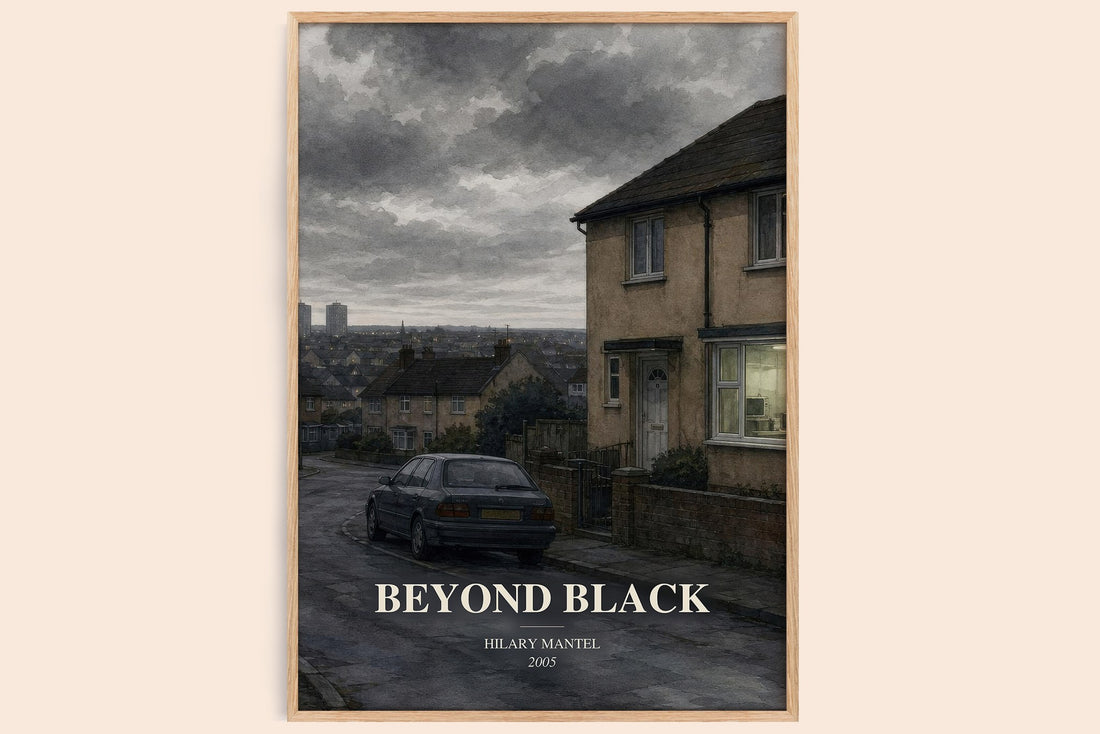 Beyond Black watercolour book poster by Hilary Mantel – framed literary art print