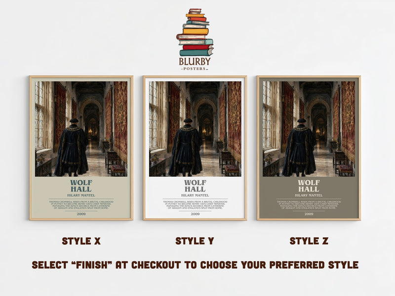 Wolf Hall bookish print in frame leaning in hallway – historical fiction wall art