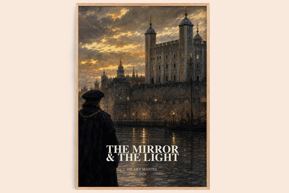 The Mirror & the Light watercolour book poster by Hilary Mantel – framed literary art print