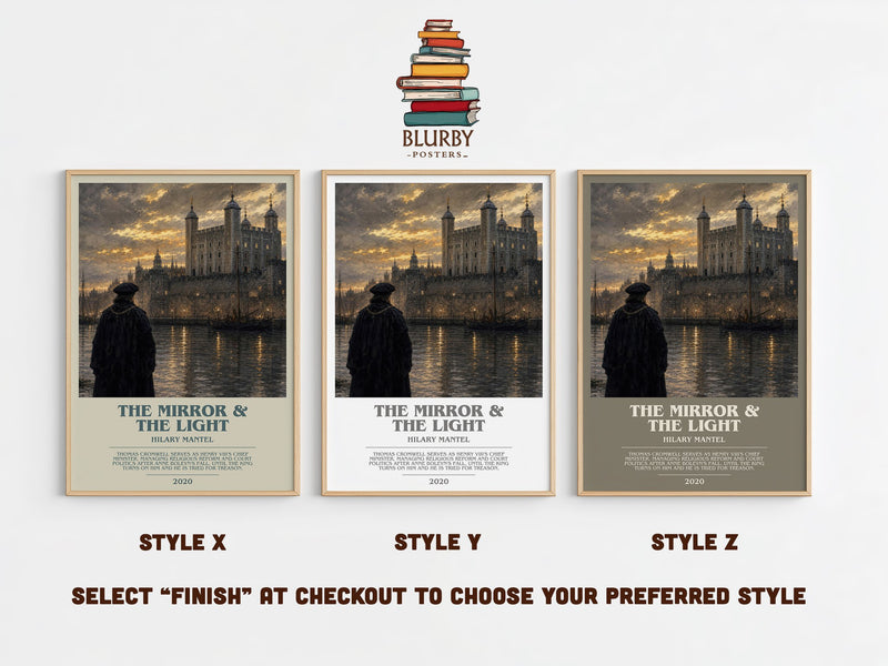 The Mirror & the Light bookish print in frame leaning in hallway – historical fiction wall art