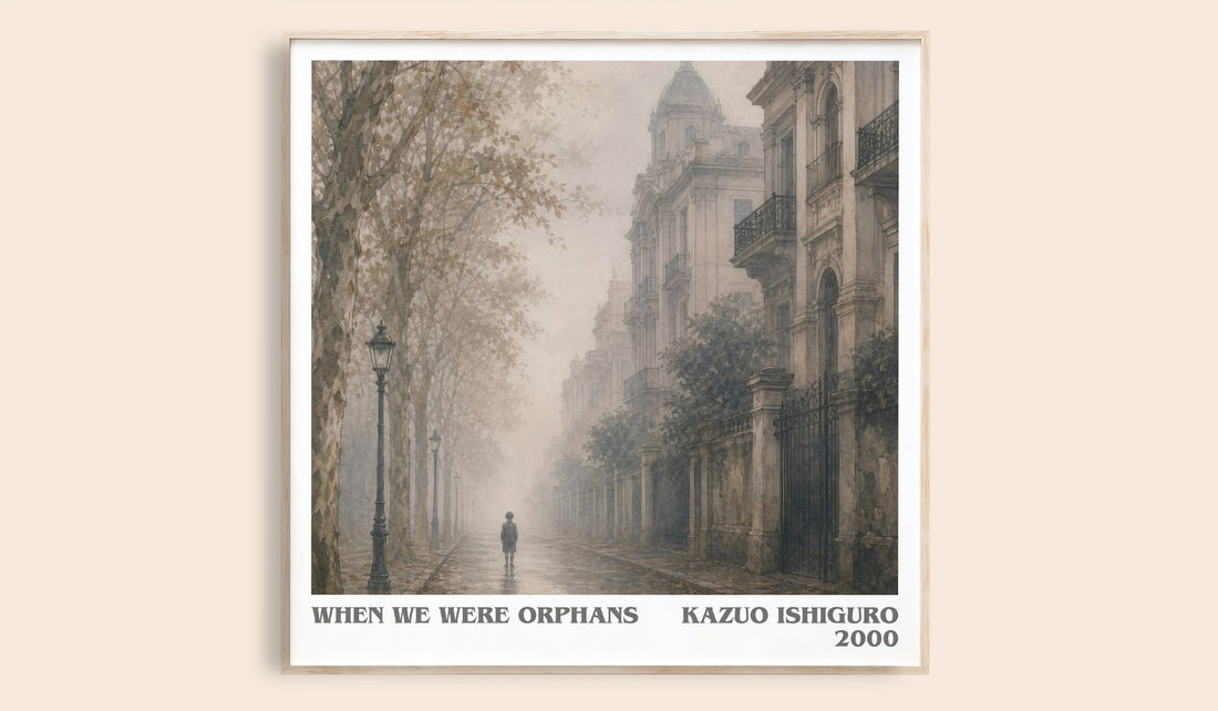 When We Were Orphans literary book poster by Kazuo Ishiguro – framed literary art print