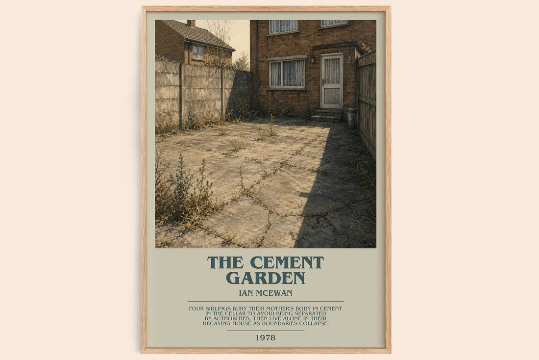 The Cement Garden bookish book poster by Ian McEwan – framed literary art print