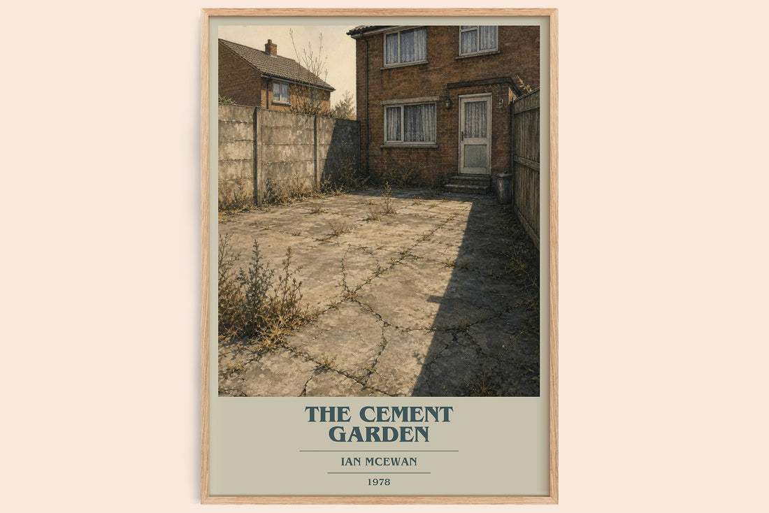 The Cement Garden book cover book poster by Ian McEwan – framed literary art print