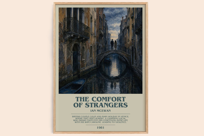 The Comfort of Strangers bookish book poster by Ian McEwan – framed literary art print