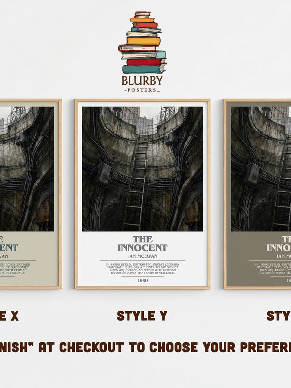 The Innocent bookish print in frame leaning in hallway – thriller wall art
