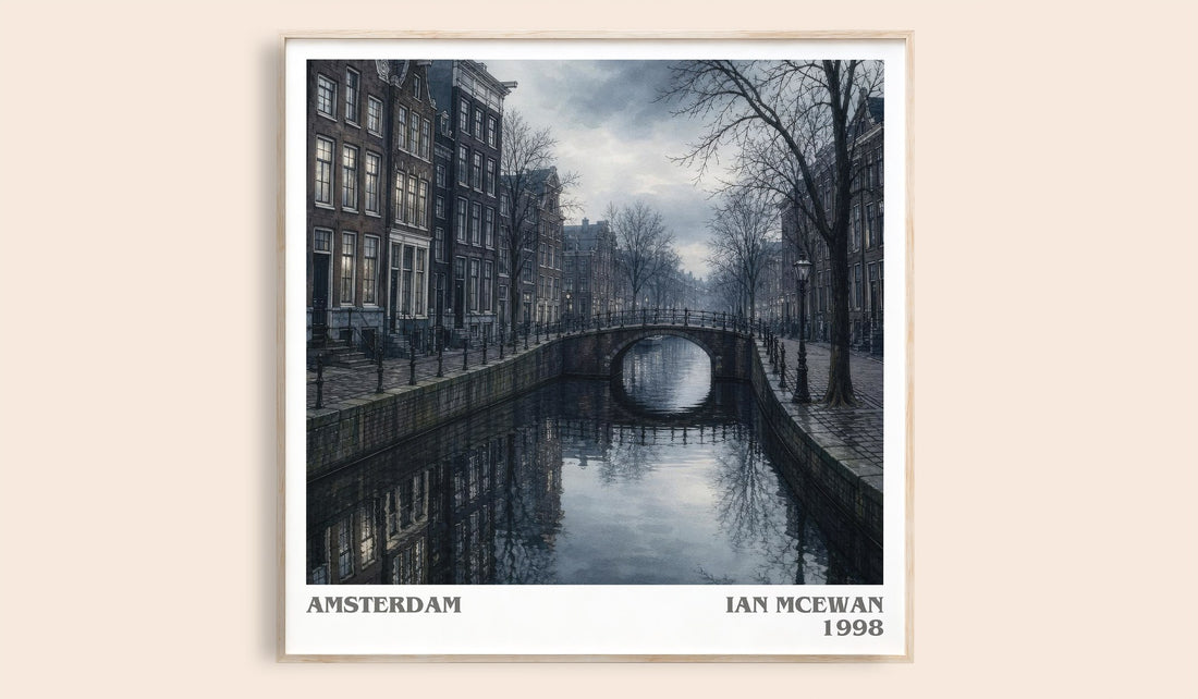 Amsterdam literary book poster by Ian McEwan – framed literary art print