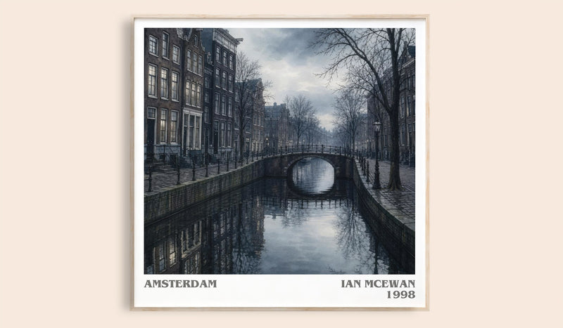 Amsterdam literary book poster by Ian McEwan – framed literary art print