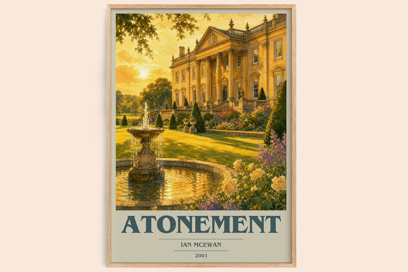 Atonement Book Cover Poster by Ian McEwan (Modern Minimalist style)