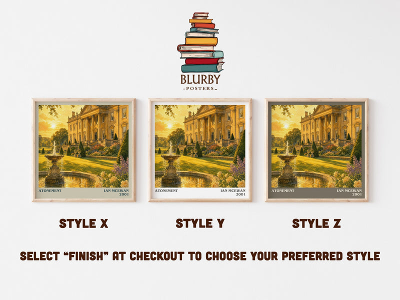 Atonement literary print in frame leaning in hallway – literary fiction wall art