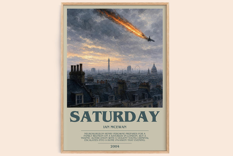 Saturday bookish book poster by Ian McEwan – framed literary art print