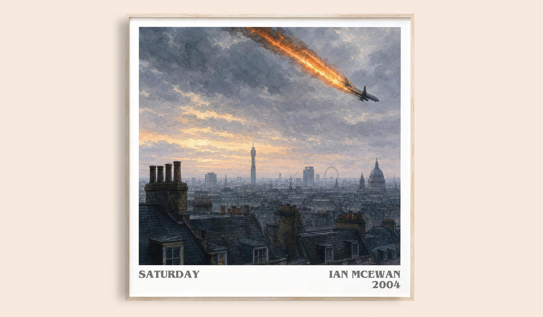 Saturday literary book poster by Ian McEwan – framed literary art print