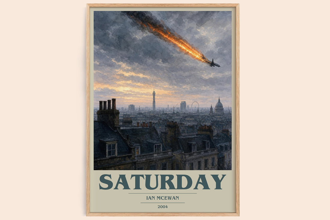 Saturday book cover book poster by Ian McEwan – framed literary art print