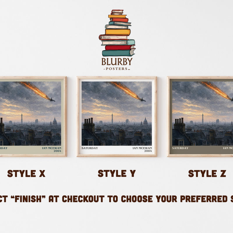 Saturday literary print in frame leaning in hallway – literary fiction wall art