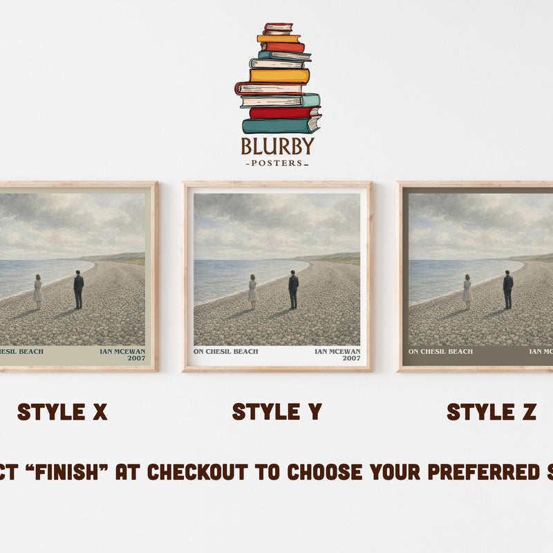 On Chesil Beach literary print in frame leaning in hallway – literary fiction wall art