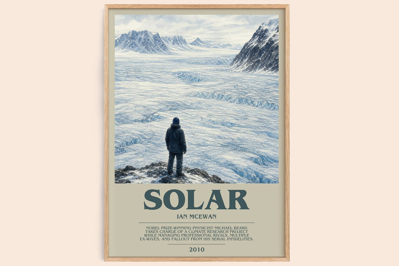 Solar bookish book poster by Ian McEwan – framed literary art print