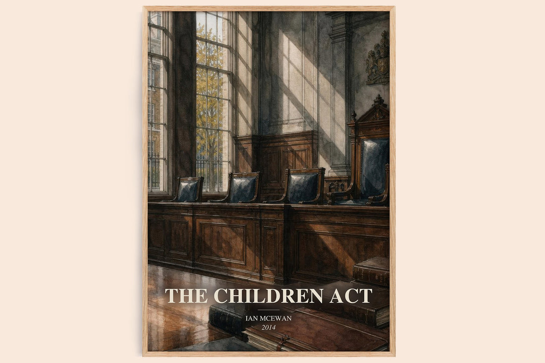 The Children Act watercolour book poster by Ian McEwan – framed literary art print