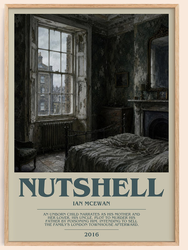 Nutshell bookish book poster by Ian McEwan – framed literary art print