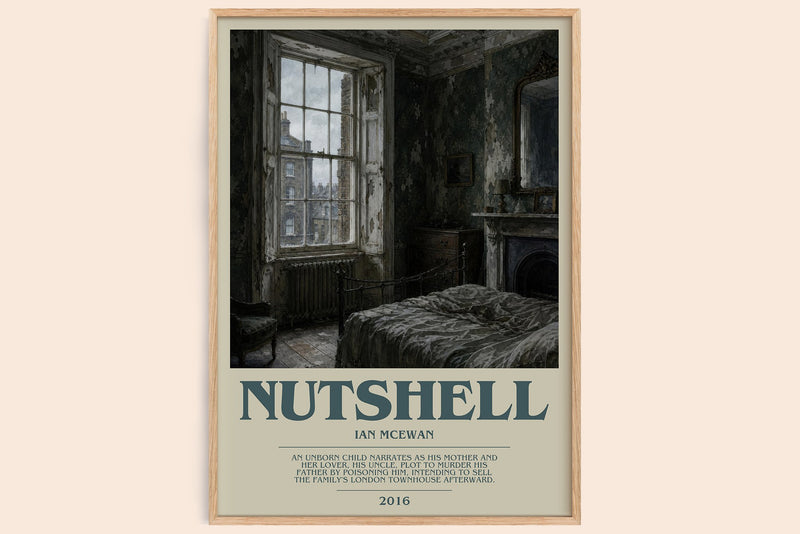 Nutshell bookish book poster by Ian McEwan – framed literary art print